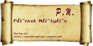 Péntek Mátyás névjegykártya